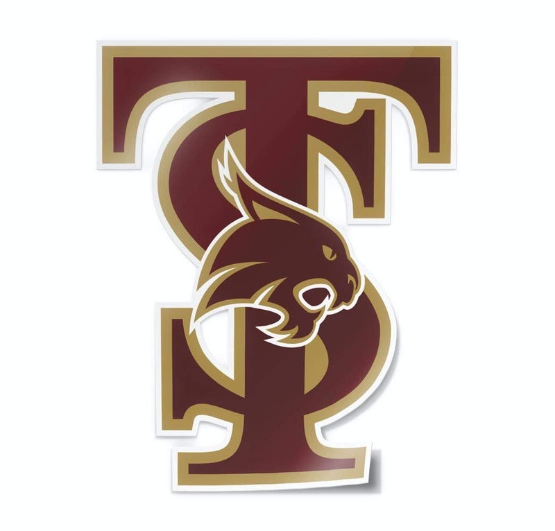 Nudge Printing Collegiate NCAA Car Decal Made from Premium Weatherproof Vinyl (Texas State TS - Maroon) - Image 1